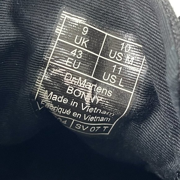 Dr Doc Martens Bonny Black Lace Up Boots Air Wair Bouncing Soles Men's Size 10 - Picture 15 of 16